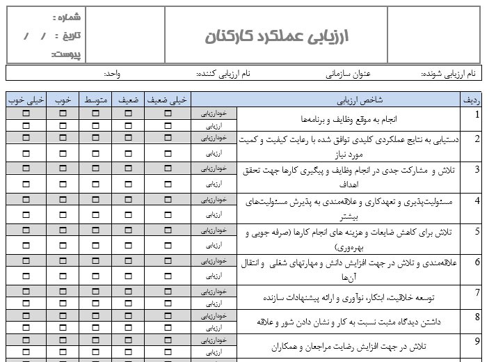 ارزیابی عملکرد کارکنان